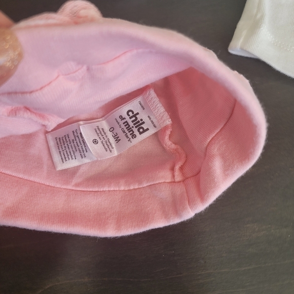 Carter's Infant Girl 4 Piece Bundle Pink White Jacket Onesie Pants Cap Size 3mo - Picture 7 of 11